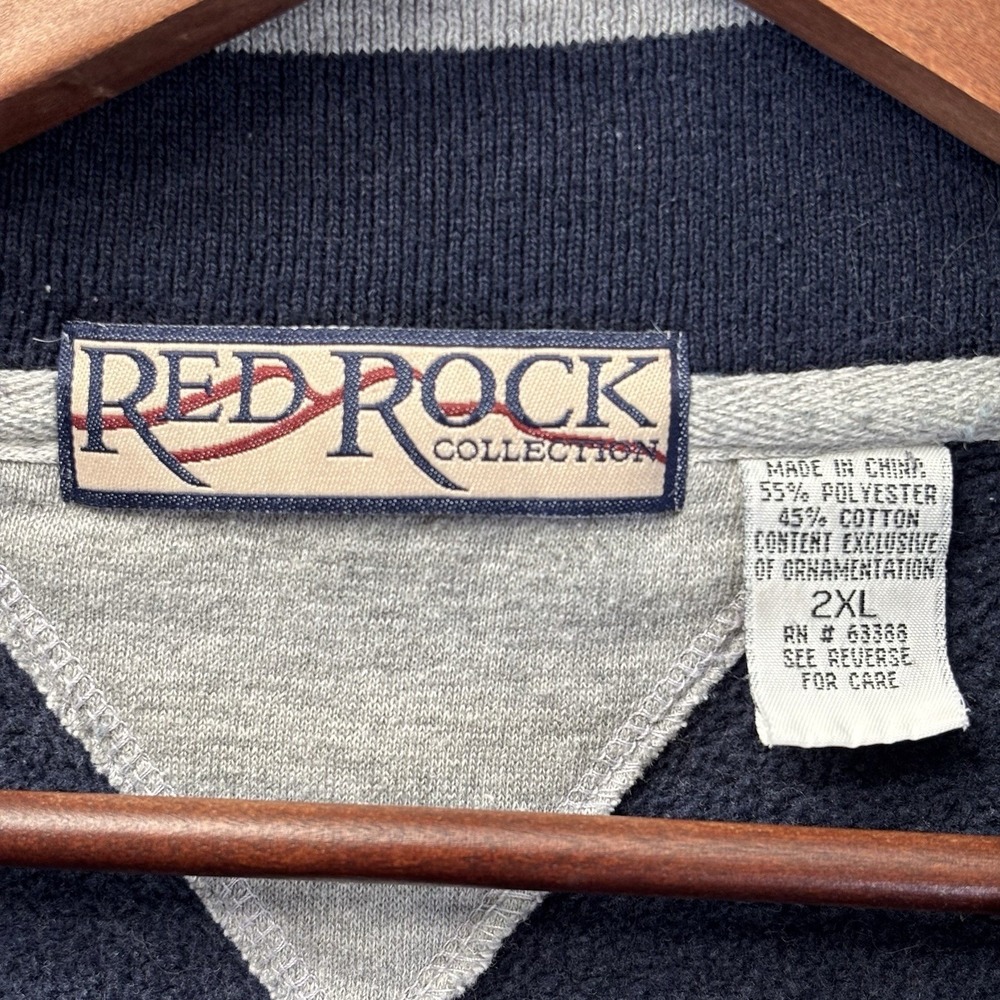 Vintage Stardust Las Vegas Casino 1/4 Zip Sweatshirt Mens 2XL Navy Red Rock - Picture 3 of 9